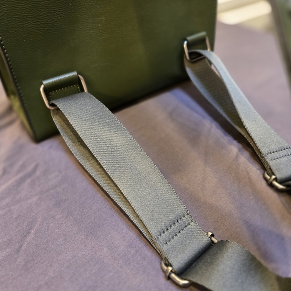 Disturbia Green Backpack with Silver Buckles - Picture 6 of 12
